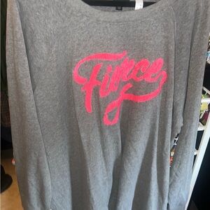 Torrid Gray and Pink Crew Neck Sweater